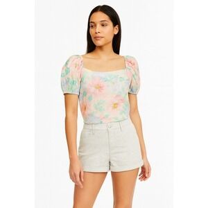 LOFT Paisley Cuffed MId Rise Jeans Shorts Size 30/10 NWT